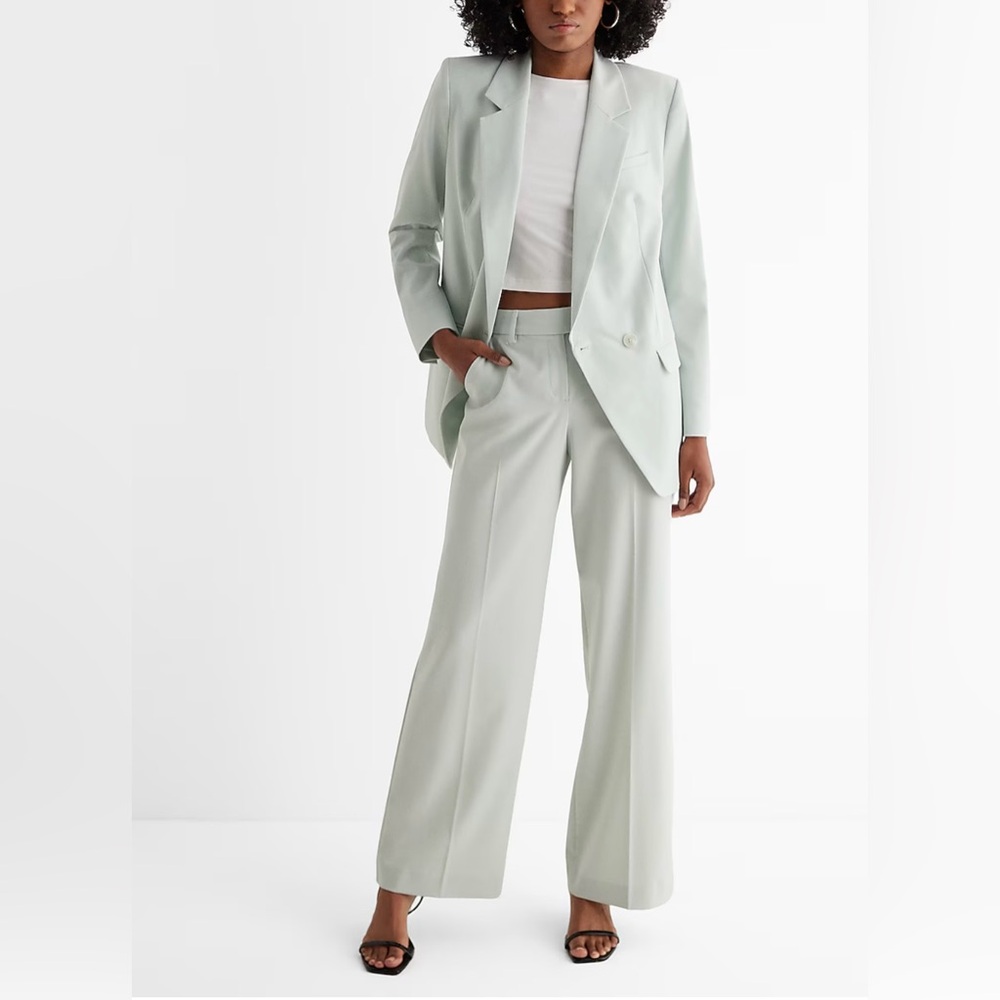 Editor Mid Rise Relaxed Trouser Pant Iced Aqua Sold Out Online